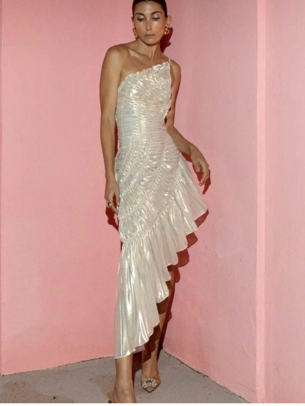 Georgia Hardinge Asymmetrical One Shoulder “Impression” Dress